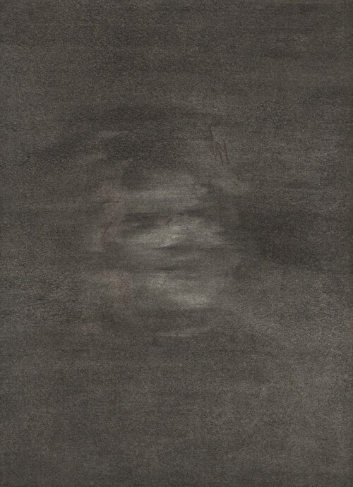 Un moi, 2010. Fusain sur papier, 32,8x43 cm. 