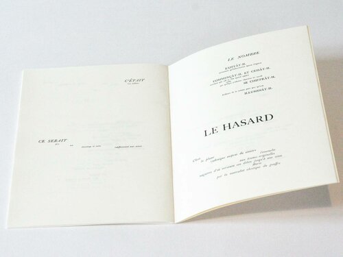 Un coup de dés jamais n'abolira le hasard, OMAGE, Dé-composition 1.1, Paris, 2009. Livre d'artiste (28 p.), 21x15 cm.