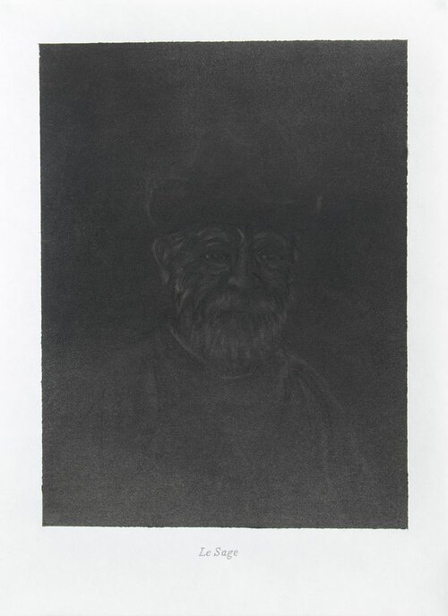 Le Sage, 2017. Fusain, pastel et graphite sur papier, 40,5x29,5 cm
