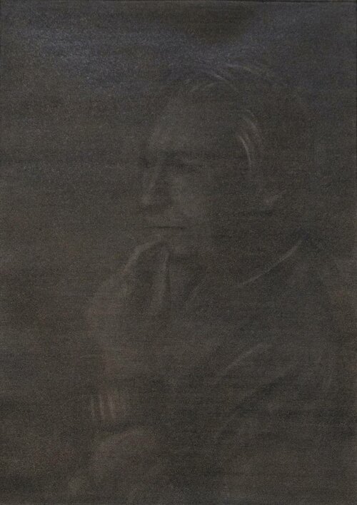 Roland Barthes, 2015. Fusain sur papier, 29x20 cm. 