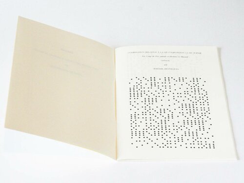 Un coup de dés jamais n'abolira le hasard, OMAGE, Dé-composition 1.1, Paris, 2009. Livre d'artiste (28 p.), 21x15 cm.
